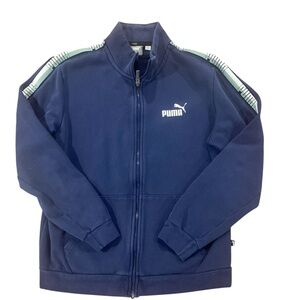 Puma Mens Dark Blue Jacket with White Logo Size Medium